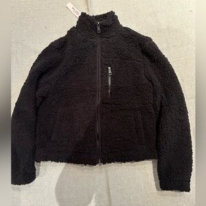 Black love tree Sherpa zip up jacket.